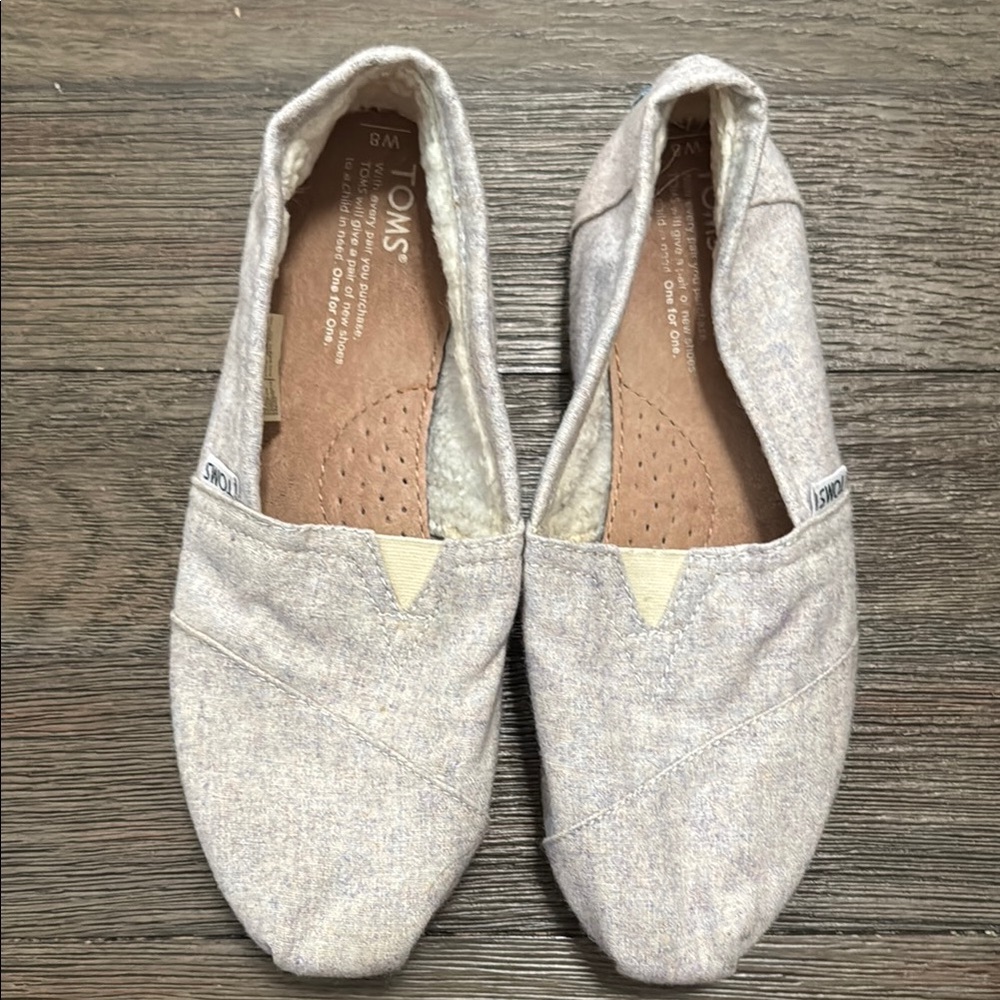 Toms Cream Flats with Signature Slip-On Design